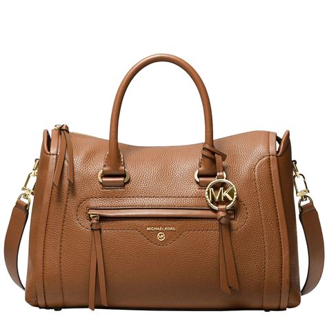 Carine Medium Pebbled Leather Satchel 